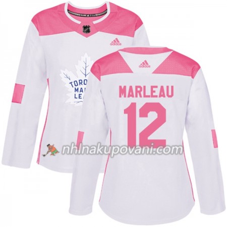 Toronto Maple Leafs Dresy Patrick Marleau 12 Bílá 2017-2018 Adidas Růžová Fashion Authentic - Dámské